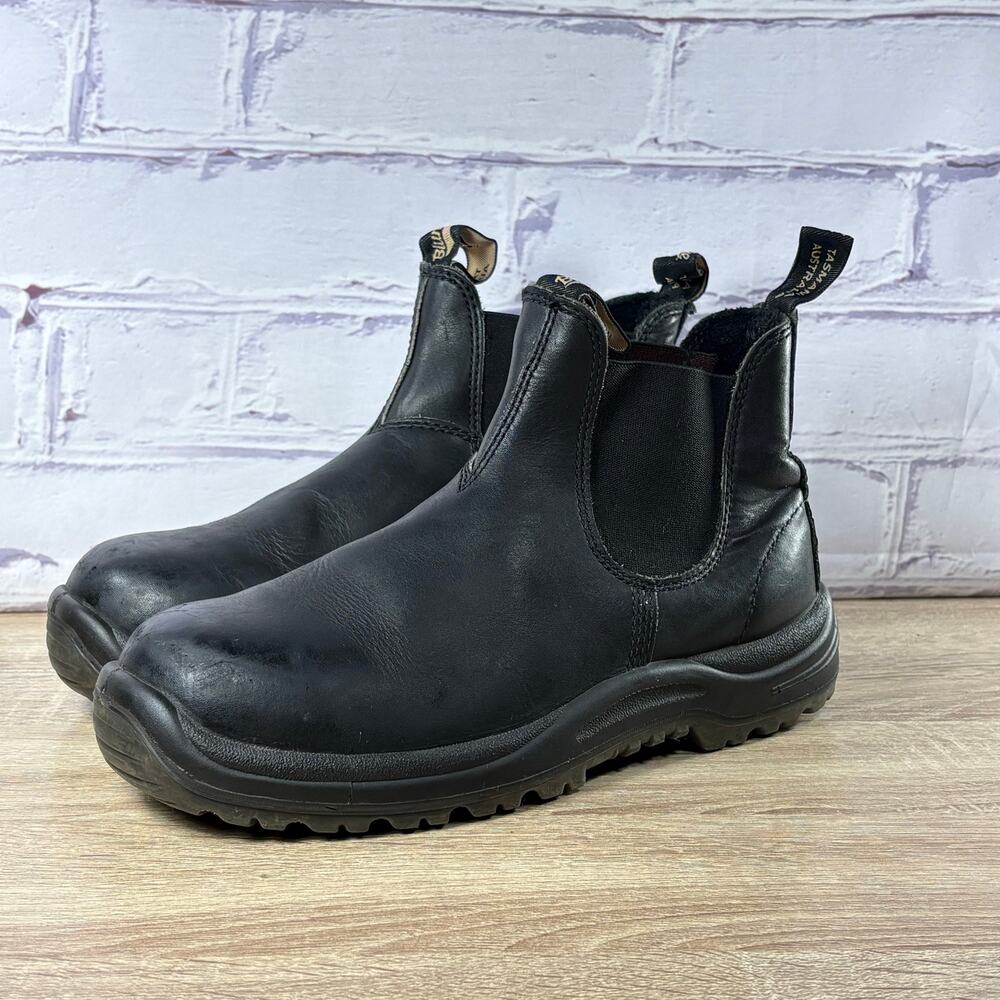Blundstone 179 Black Leather Steel Toe Chelsea Boots Men's AU 7.5 US 8.5 Work